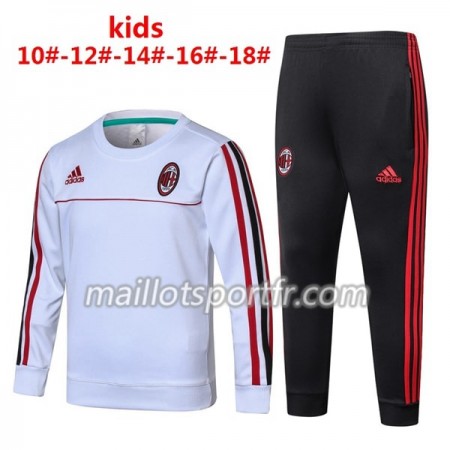 Enfant AC Milan Ensemble Sweat d'entrainement 2017/2018 Blanc